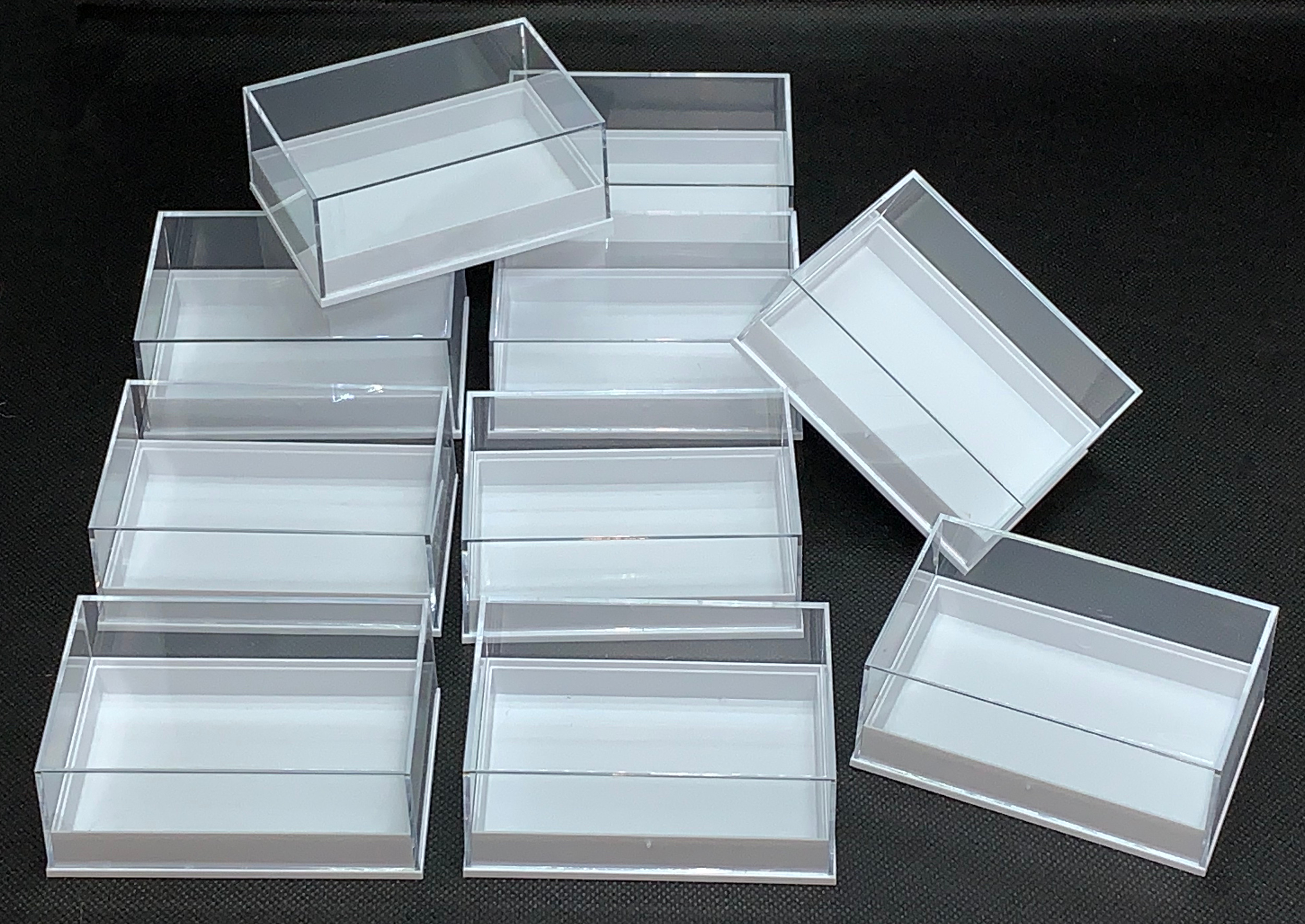 Mineraliendosen, Plastikdosen - Set mit 10 Stück - Sammler Boxen aus Acryl